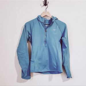 Nike Dri-Fit Quarter Zip Sweatshirt in Blue Size Small